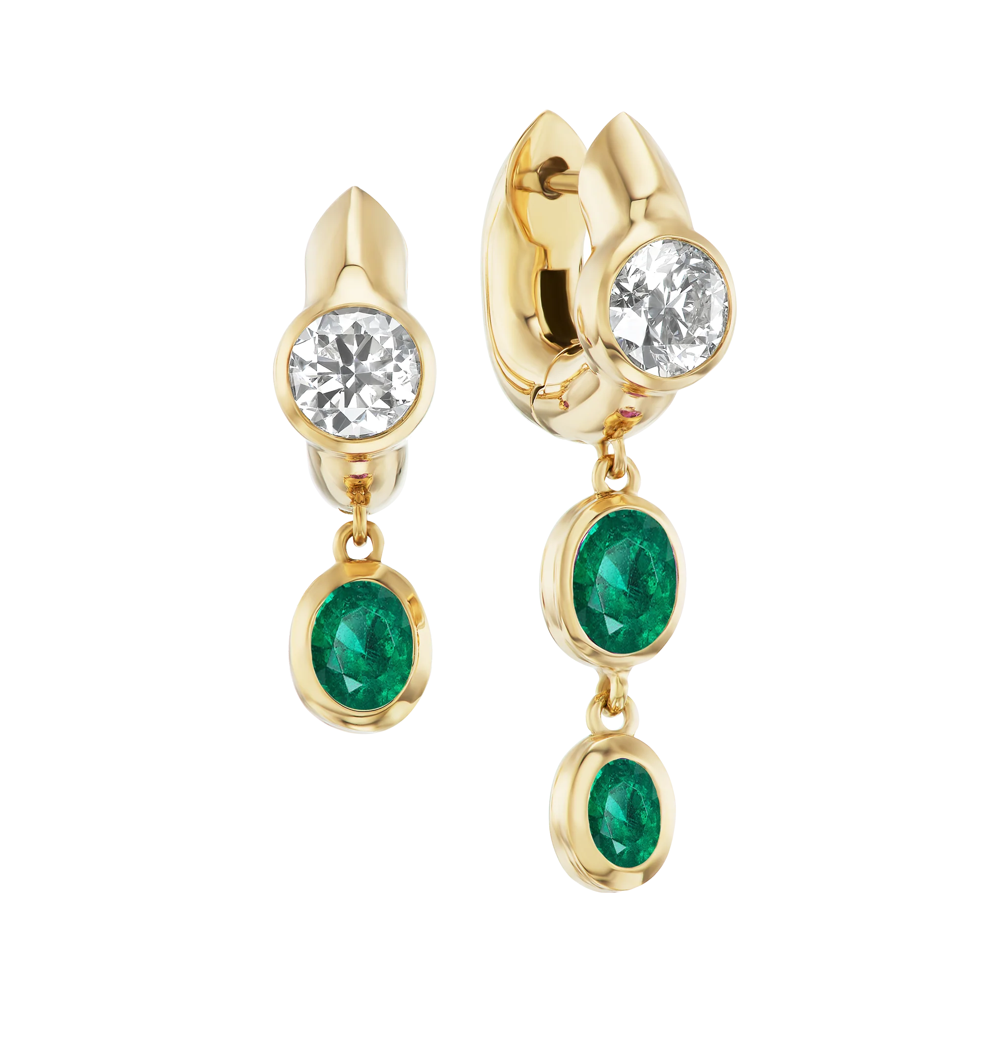 TUSK EMERALD DROP EARRINGS
